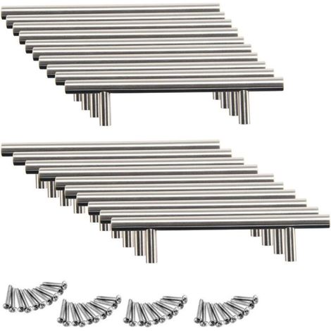 20pcs Poignée Bâton De Porte Cuisine Meuble Placard Inoxydable (96mm (Entraxe de Trous)) (1/4)