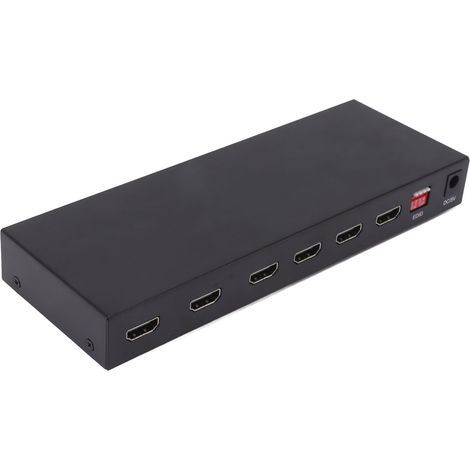 4x2 HD-Ausgangsverteiler aus Aluminiumlegierung, 4 Eingänge, 2 Ausgänge, tragbarer Audioausgangsschalter für Heimkino 100–240 V (EU) (1/4)