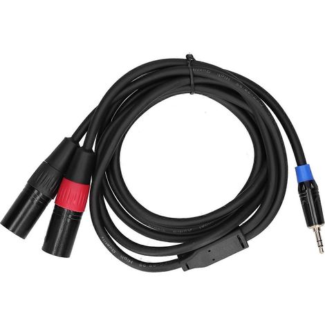 Câble adaptateur audio convertisseur jack stéréo 3,5 mm mâle vers double jack XLR mâle (1/5)
