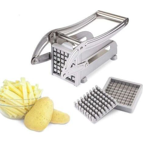 Coupe Frites en Acier Inoxydable Professionnel Trancheuse de Frites avec Lame de Rechange Manuel Coupe Pomme de Terre Frite pour Légumes Oignon Pomme de Terre Carotte Fruit (1/5)