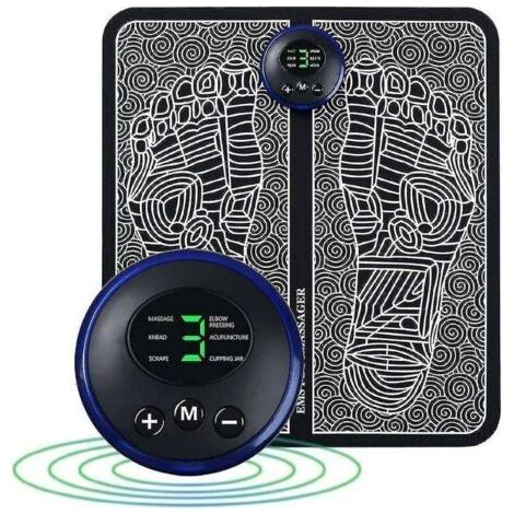 Ems Masseur de pieds électrique pour la circulation Masseur de réflexologie plantaire Masseur de circulation des pieds - 6 modes 9 intensités - Instrument de massage, (1/5)