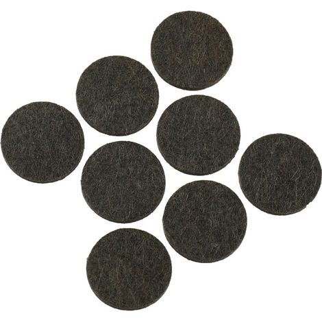Juego de 8 almohadillas de fieltro autoadhesivas redondas de 25 mm