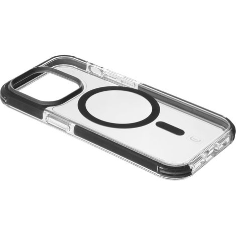 Cellularline Tetra Force Strong Guard Mag - Funda MagSafe para iPhone 15 Pro con revestimiento MICROBAN (transparente)