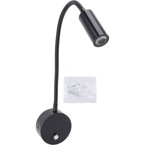 NALOOKAMIC Lampe de lecture à intensité variable pour camping-cars, 3 températures de couleur, applique murale flexible à col de cygne, avec port de chargement USB, 10-30V, noire. (1/5)