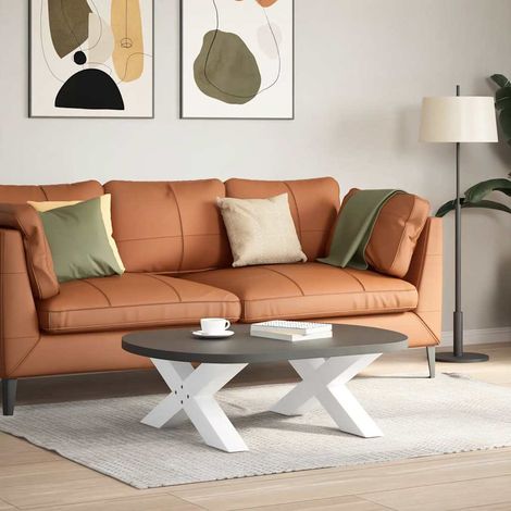 Maison Exclusive - Couchtischbeine X-Form 2 Stk. Weiß 70x(30-31)