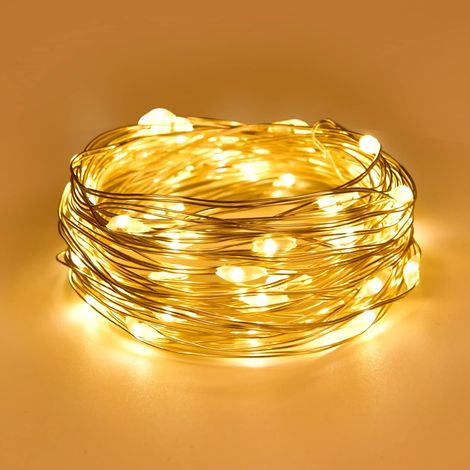 Guirlande Lumineuse, 2m 20 LED Guirlande Lumineuse a Pile, Blanc Chaud Guirlande LED à Pile pour chambre à coucher, fête, mariage