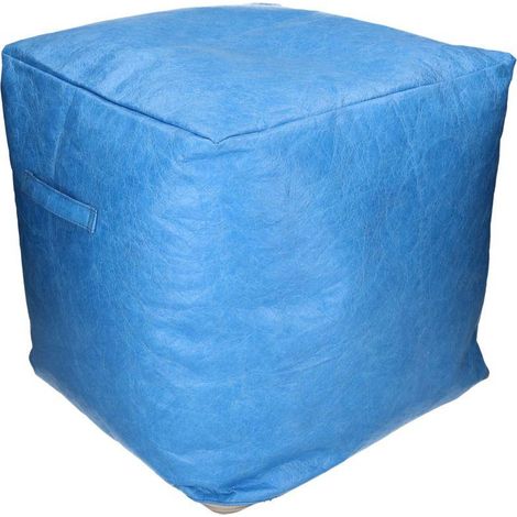Hellblauer Sitzpuff aus Zellulose cm40x40h40