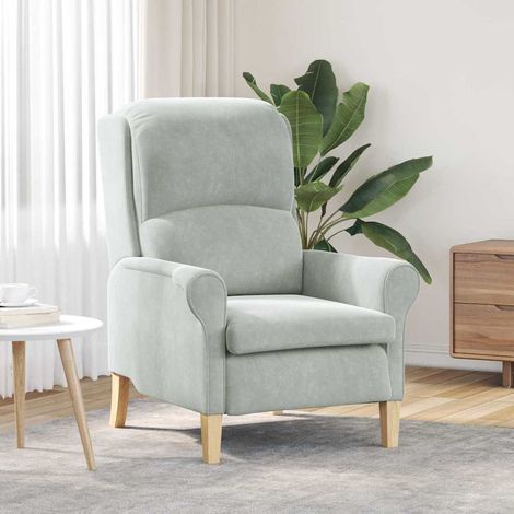 sillón Gris claro Terciopelo vidaXL (1/5)