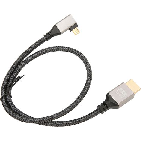 Hochgeschwindigkeits-4K-60Hz-18-Gbit/s-HD-Multimedia-Schnittstellenkabel, abgewinkelter Micro-HD-Stecker auf HD-Stecker, 0,5 m (1/5)