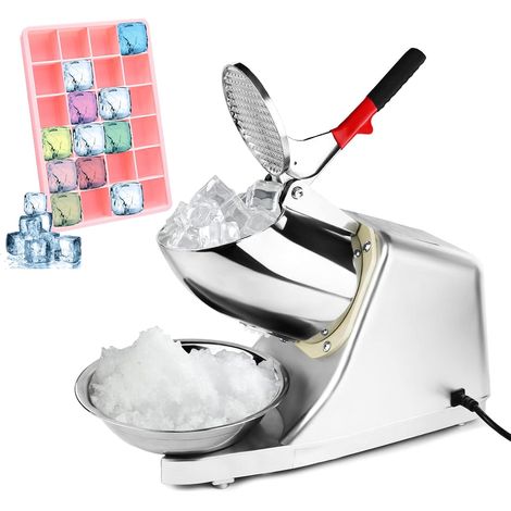 Broyeur à Glace électrique,Machine à Glace pilée 300W,220V-240V Acier Inoxydable à Double Couteau,Volume de Glace concassée 80 kg/h,Convient à de Commerce et de ménage (1/5)