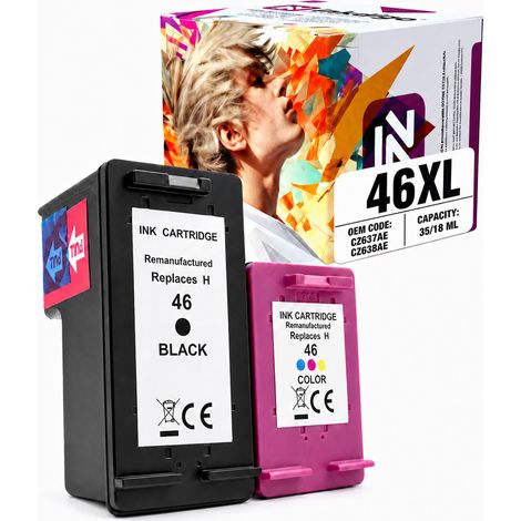 Inkdigo 46XL Tinte kompatibel mit HP DeskJet InkAdvantageUltra2529 TÜV-zertifiziert (1/5)