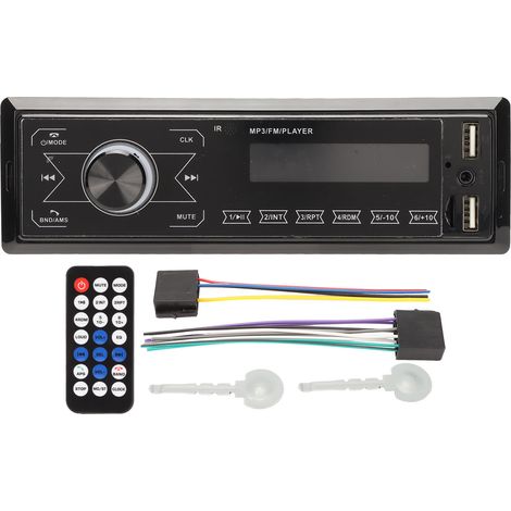 Autoradio MP3 Lecteur Double USB 2.0 Écran Tactile Télécommande Affichage Heure Récepteur FM AUX pour Téléphone Musique Voiture (1/5)