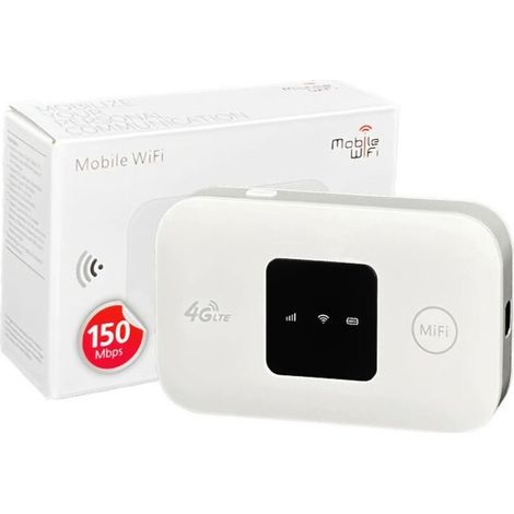 Routeur Wi-Fi portable 4G LTE, point d'accès mobile sans fil avec écran LED intelligent, 72 heures d'autonomie en veille, appareil portable haut débit pour voyageurs d'affaires (1/4)