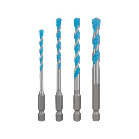 Bosch 4x Coffret de forets EXPERT HEX-9 Multi Construction (pour Beton, Carreaux de ceramique tendres, O 4-8 mm, Professional Accessoire Perceuse/Visseuse a percussion, Perceuses/visseuses rotatives)