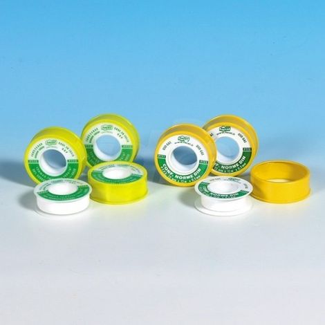TEFLON Nastro in PTFE puro, non sinterizzato, di spessore costante 0,1 mm H.19x12mx0,1mm per gas TEFDIN1912F