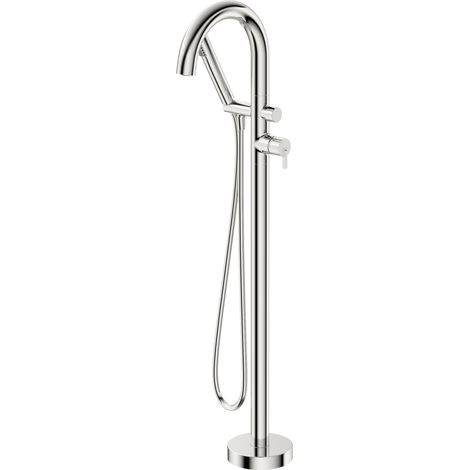 Deante  Robinet de baignoire sur pied - Chromé - Ensemble douche inclus - Élégance moderne - Confort optimal