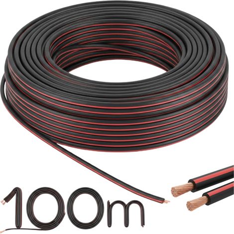 LED-Streifenkabel 2 x 0,75 mm, 100 m Rolle, zweiadrige Lautsprecherkabelspule (1/5)