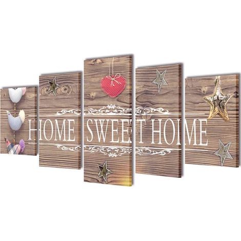 Set decorativo de lienzos para pared Home sweet home 100x50cm vidaXL (1/3)