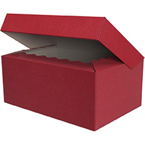 Boîte rouge en carton avec couvercle, 32,5x22,5, H. 13,5 cm (lot de 10)