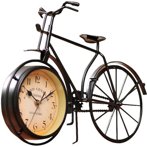 Horloge de bureau créative en forme de vélo, horloge de bureau silencieuse au style rétro, horloge décorative en métal pour le bureau (1/5)
