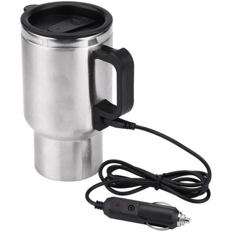 Coupe de chauffage de voiture - Bouilloire de voiture, tasse de chauffage de voiture électrique en acier inoxydable for l'eau de thé de café 450ml 12V (1/5)