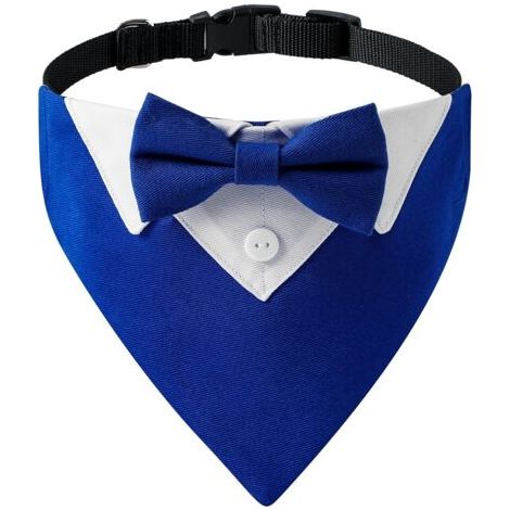 Collier de chien avec nœud papillon et bandana pour mariage（M） (1/5)