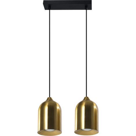 Suspension minimaliste noire dorée 37 cm 2xGU10 Nilo (1/4)