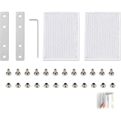 Kit de Réparation de Sangle pour Volet Roulant 20 mm à 23 mm, Kit Complet avec Plaques en Acier Inoxydable, Bandes Autocollantes, Rivets Solides,Réparation Facile pour Sangles et Rubans de Stores (1/5)