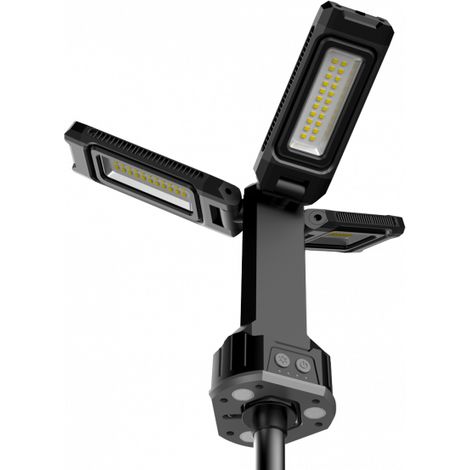 Projecteur de chantier LED rechargeable 70W – Autonomie 7h – IPX4 étanche – 7000 lumens – Trépied réglable 94-183 cm – Woltz (1/5)
