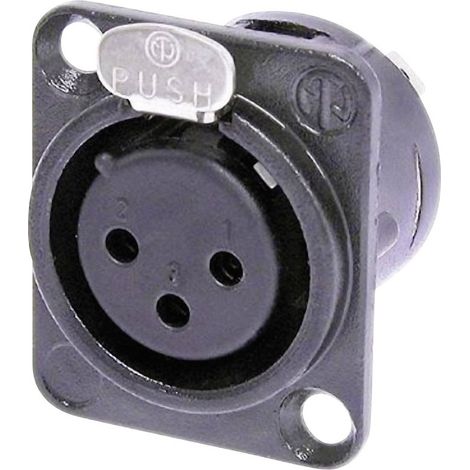 Neutrik NC3FD-L-BAG-1 Connettore XLR Presa a pannello contatti dritti Numero Poli (num): 3 Nero 1 pz.