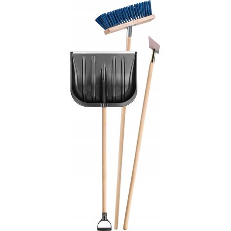Set rimozione neve KADAX, kit rimozione neve con pala da neve, set da 3 pezzi per rimozione neve e ghiaccio (nero) (1/5)