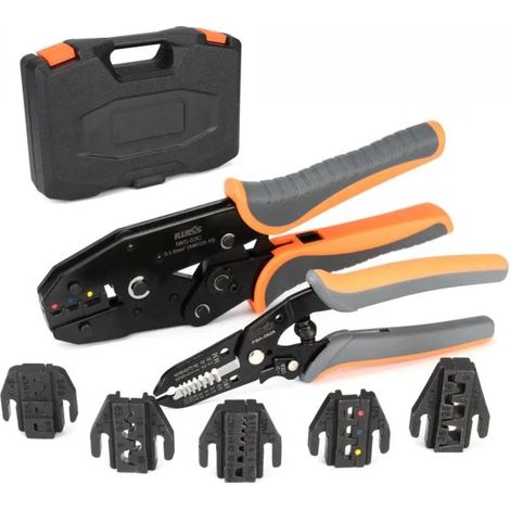 Set crimpatura a cricchetto per matrici a cambio rapido 8 pezzi per AWG 22-2 (1/5)