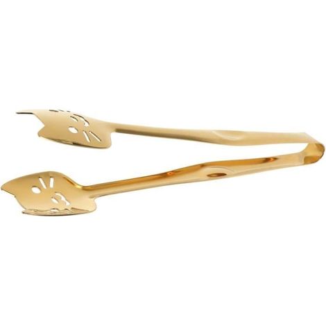 2 pinces de service, dorées, acier inoxydable, multifonctionnelles, faciles à nettoyer, pour apéritifs et salades (1/4)
