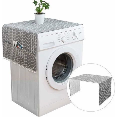 130 x 55 cm Housse de Protection pour Réfrigérateur avec Poches de Rangement,Couvercle Anti-poussière pour Machine à Laver,Housse de Machine à Laver,Housse de Protection de Machine à Laver (1/5)