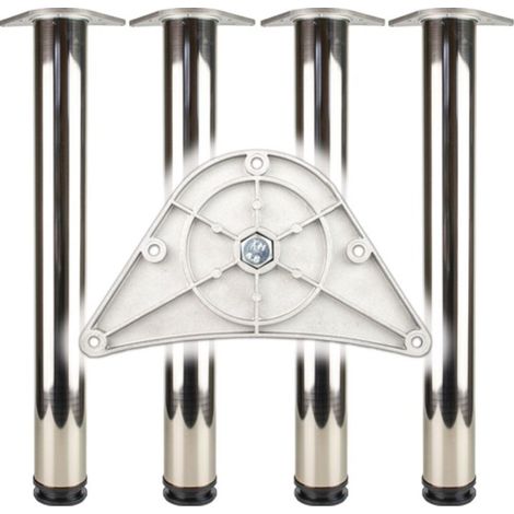 BMB Set di gambe tavolo CR lucide 60mm H.870mm Fissaggio piastra - 312 109842 (1/2)