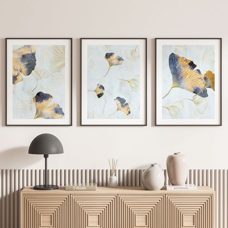 Lot de 3 Affiches / Posters Triptyque - Fleurs - 3 Affiches - 70x100 cm (Cadres non fournis) - Photo pleine page (1/5)