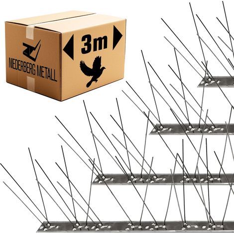 Pics Anti-Pigeons - 300cm Acier Inox - Piques Anti Oiseaux Repulsif Chat Jardin