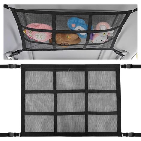 Rete portaoggetti per tetto auto, borsa organizer per auto, portaoggetti per auto, rete portaoggetti universale per tetto auto, per la maggior parte dei veicoli comuni, SUV, furgoni, Jeep (78 cm x 52 