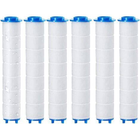 6 pieces 9.5 x 2 cm Replaceable Shower Filter, Shower Filter for Removable Shower Head, Reverse Osmosis, Chlorine and Fluoride and Particle Filtration (9.5 x 2 cm) (1/5)