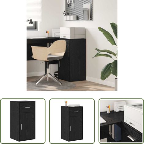 Schubladen - Sideboard mit Schubladen Schwarz Eichen-Optik 38 x 34 x 75 cm (1/5)