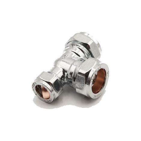 PrimaPlus Brass Compression Reduced Tee 22mm x 15mm (1/2)