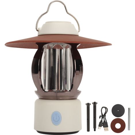 Lampe de camping rechargeable à 3 niveaux de luminosité, étanche, en ABS, idéale pour les voyages en plein air. (1/5)