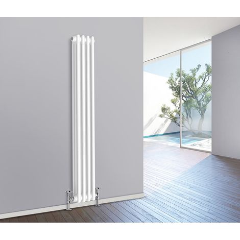 Traditional Radiator Cast Iron Style Radiator 3 Column White 1800 x 200mm