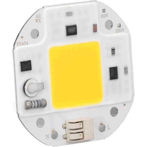 Perles de lampe COB, puce LED haute performance, haute luminosité, sans pilote, pour lampes DIY, projecteurs, éclairage intérieur, 220 V, 50 W, blanc chaud (2800 K–3500 K) (1/5)