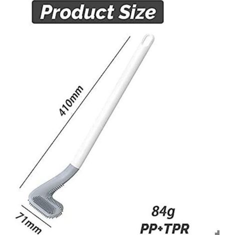 Brosse WC - Tête Triangulaire en Silicone TPR - Pour Cuvette Toilette Évier Lavabo Baignoire - 1 Pièce (1/5)