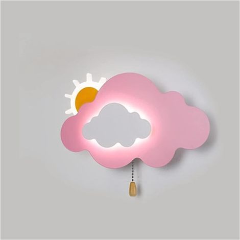 Plafonnier nuage créatif pour enfants, applique murale, lampe de plafond à lumière chaude pour chambre d'enfant, rose (1/5)