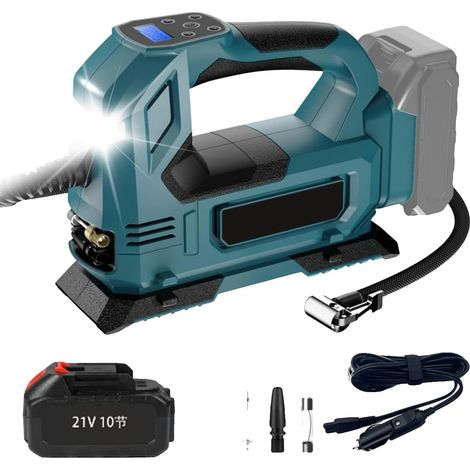 Compresseur de pneus sans fil, options d'alimentation doubles, inflation rapide, 1 Batterie, UE (1/2)