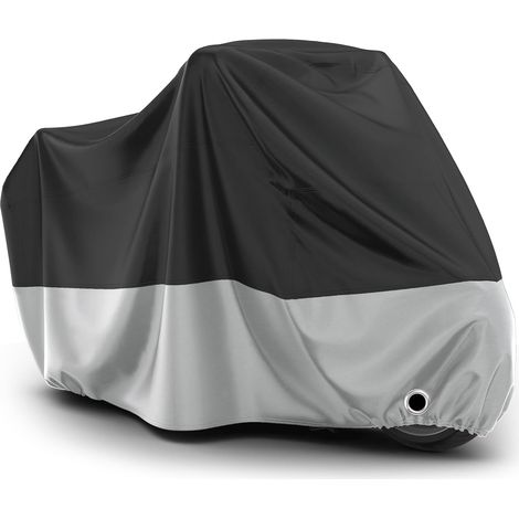 LaBlanc - Telo coprimoto impermeabile per esterni, XXXL Oxford Telo coprimoto Antipolvere Protezione UV con foro per lucchetto Fibbia antivento 265x105x125cm Nero Argento (1/5)