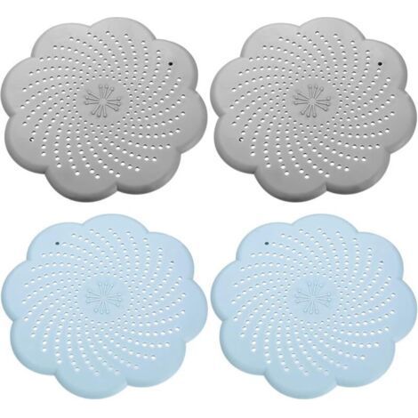 4-Piece Silicone Drain Filter, Shower Hair Collection Filter, Suitable for Sinks, Kitchens and Bathrooms (1/5)