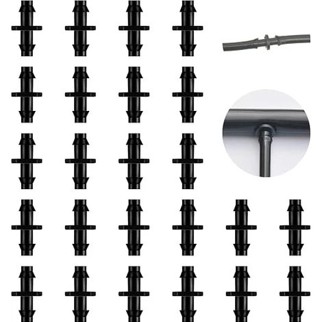 200 raccords pour système d'irrigation goutte à goutte, raccords cannelés pour tuyau de 6,35 mm (1/4 pouce), raccords droits (1/5)